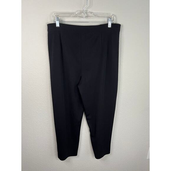 Exclusively Misook Black Pants Women's XL Pull On Tapered High Rise Stretch Crop - Picture 4 of 5